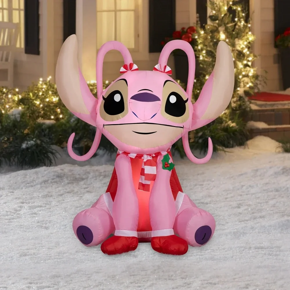 4.5 ft Angel W/ Scarf and‎ Bows Christmas Airblown Yard Inflatable, Multicolor